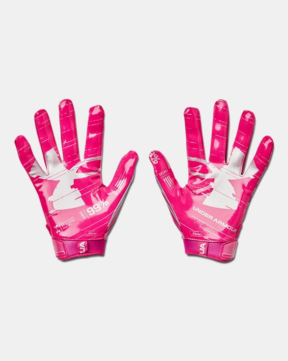 Men's UA F8 Football Gloves, Pink, pdpMainDesktop image number 1